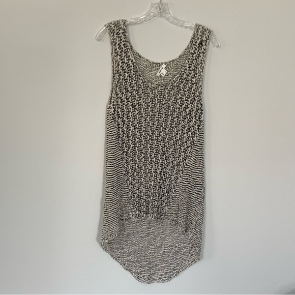 Helmut Lang Knit Linen Blend Sleeveless Scoop Neck Hi-Low Hem Top size Small - Picture 1 of 11